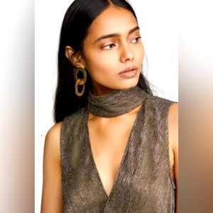 Bailey 44 Blair Crossover Top Size X-Small Gold Anthropologie Metallic Choker